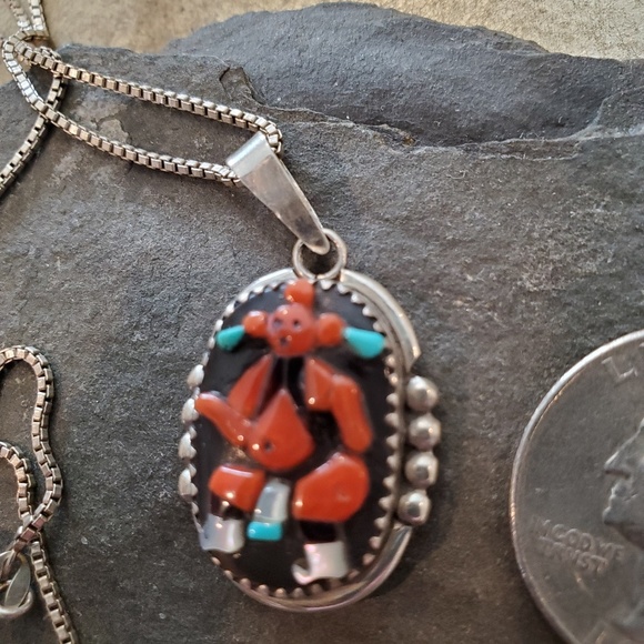 ❣SOLD❣ Zuni J. Calavaza Mudhead Pendant - Picture 4 of 7